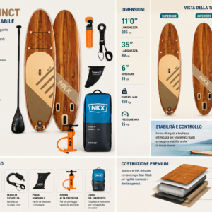 NKX Instinct SUP Gonfiabile 335 cm (11'0") Beige caratteristiche e dotazione
