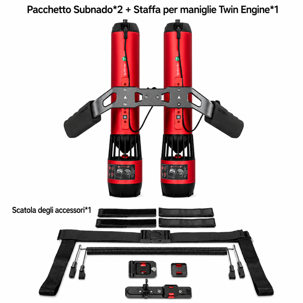 Waydoo Subnado Twin Engine Kit Doppio Scooter Subacqueo Rosso