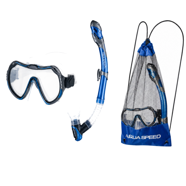 Aqua Speed Java + Elba Set Snorkeling con Borsa a Rete