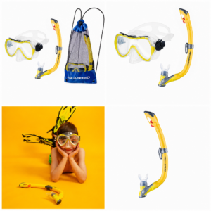 Aqua Speed Enzo + Evo 18 Set Snorkeling Junior Giallo vista 6