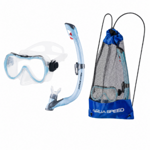 Aqua Speed Enzo + Evo 18 Set Snorkeling Junior con Sacca a Rete