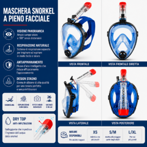 Maschera Snorkeling Aqua Speed Spectra 2.0 L/XL Blu caratteristiche e dotazione