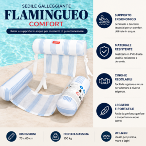 Poltrona Gonfiabile Piscina AMARA Flamingueo caratteristiche e dotazione