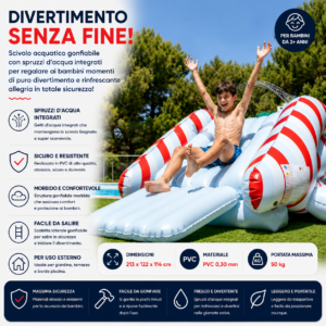Scivolo Acquatico TURBO Flamingueo con Spruzzatore in utilizzo