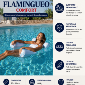 Poltrona Gonfiabile Piscina AMARA Flamingueo caratteristiche e dotazione