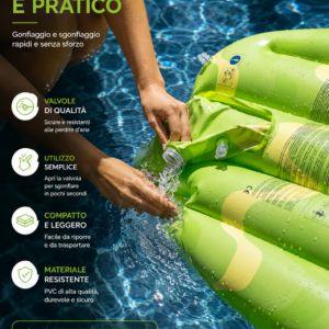 Materassino Gonfiabile Tavola da Surf Verde AUSTIN in utilizzo