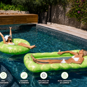 Salvagente Gonfiabile Donut Verde SPIRIT Flamingueo in utilizzo