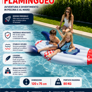 Materassino Gonfiabile Razzo ARES Flamingueo Blu in utilizzo