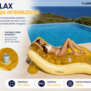 Materassino Gonfiabile Extralarge PALERMO Flamingueo Giallo vista 3