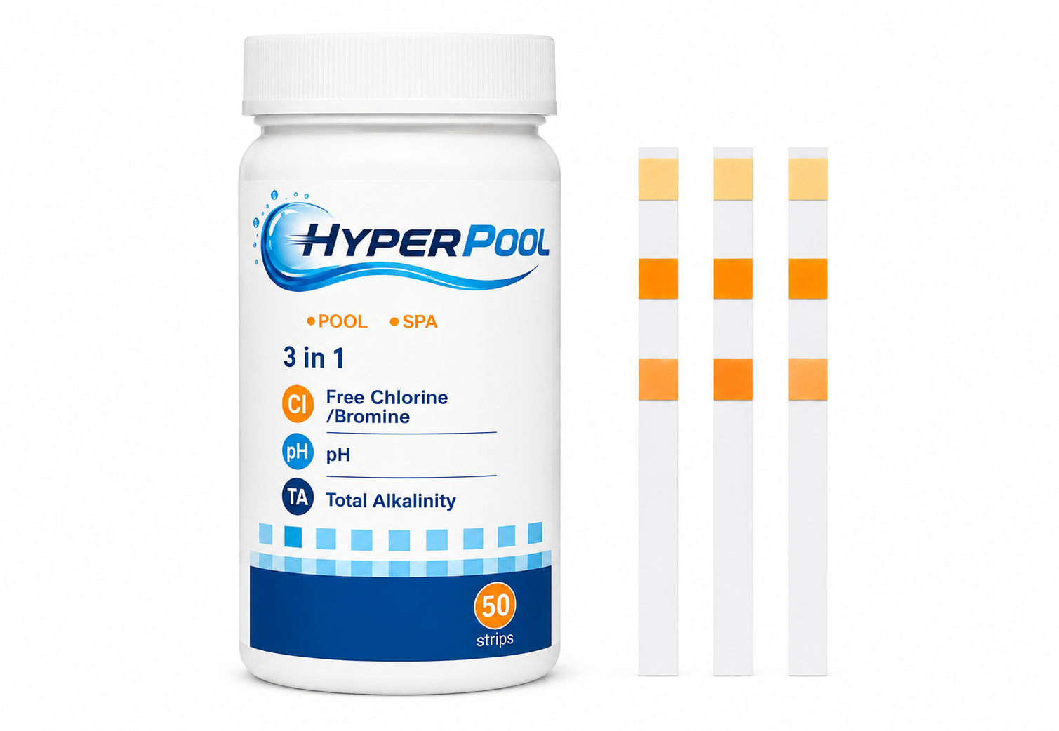 Strisce Test Acqua Piscina 3 in 1 HyperPool – 50 Test