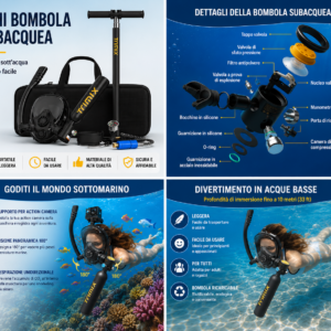 Mini Bombola Trimix T-500 0,5 L con Maschera caratteristiche e dotazione