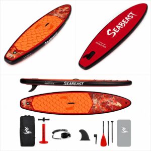 SEABEAST HS031 SUP Gonfiabile 335×82×15 cm Rosso vista posteriore