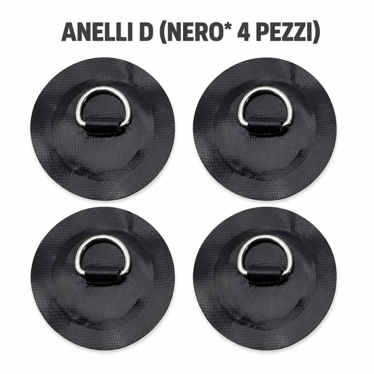 KOETSU D-Ring per SUP e Kayak – Set 4 Pezzi Nero