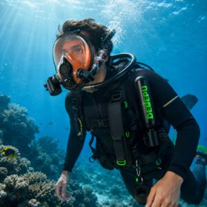 DEDEPU S3000 PB Mini Bombola Sub 0,5 L con Maschera Nera set e accessori