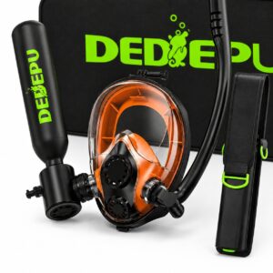 DEDEPU S3000 PB Mini Bombola Sub 0,5 L con Maschera Nera dettaglio del prodotto