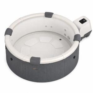 MSpa Tuscany F-TU062W – vista angolare con unità di controllo su sfondo bianco