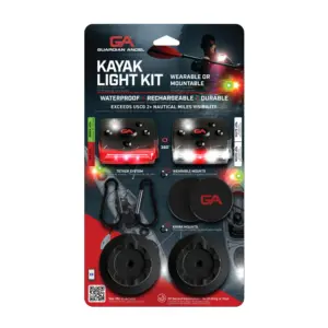 Guardian Angel Kayak Light Kit: confezione completa su fondo bianco